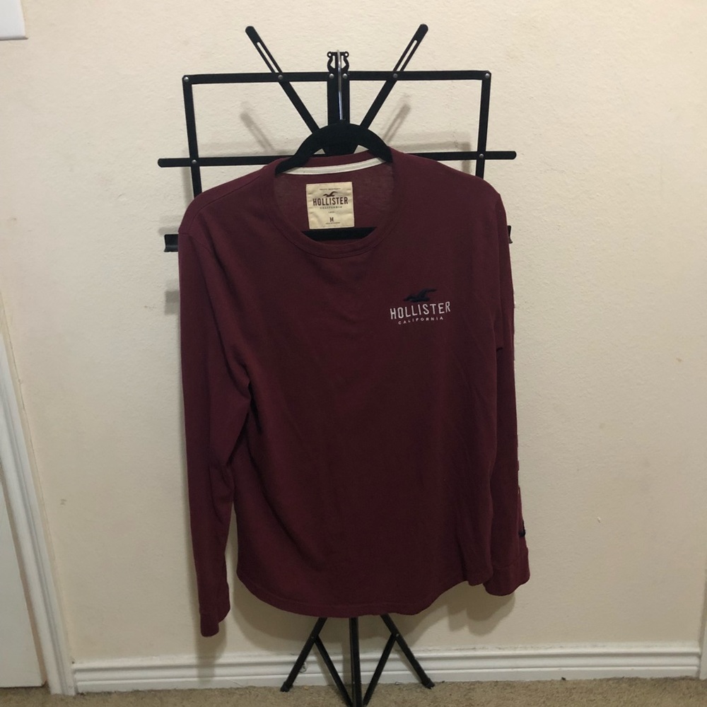 Maroon Long Sleeve Hollister Shirt